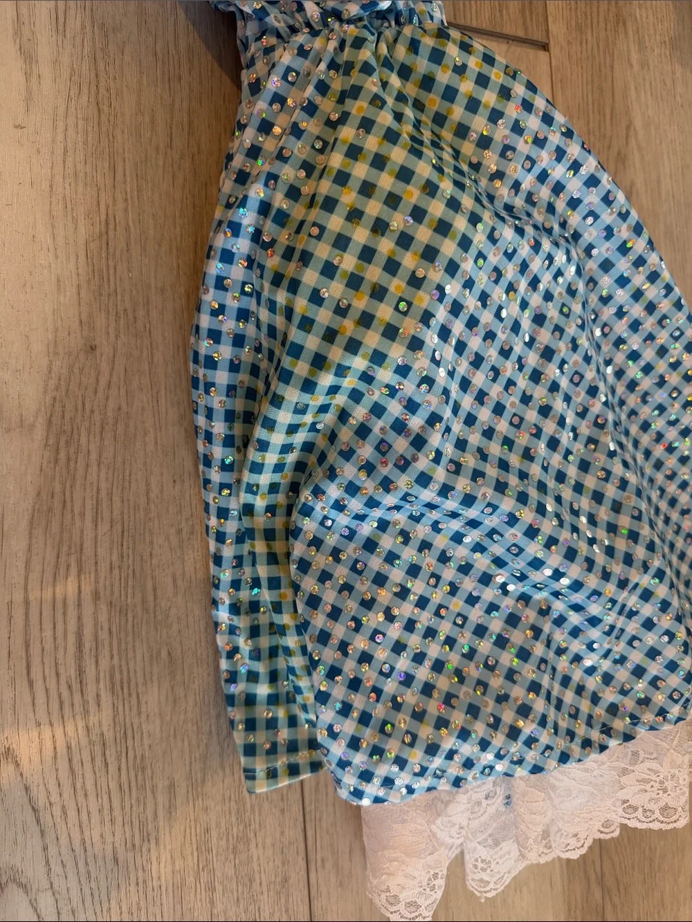 5- piece Wizard of Oz Blue Dorothy Gingham Girls' Dress with accessories